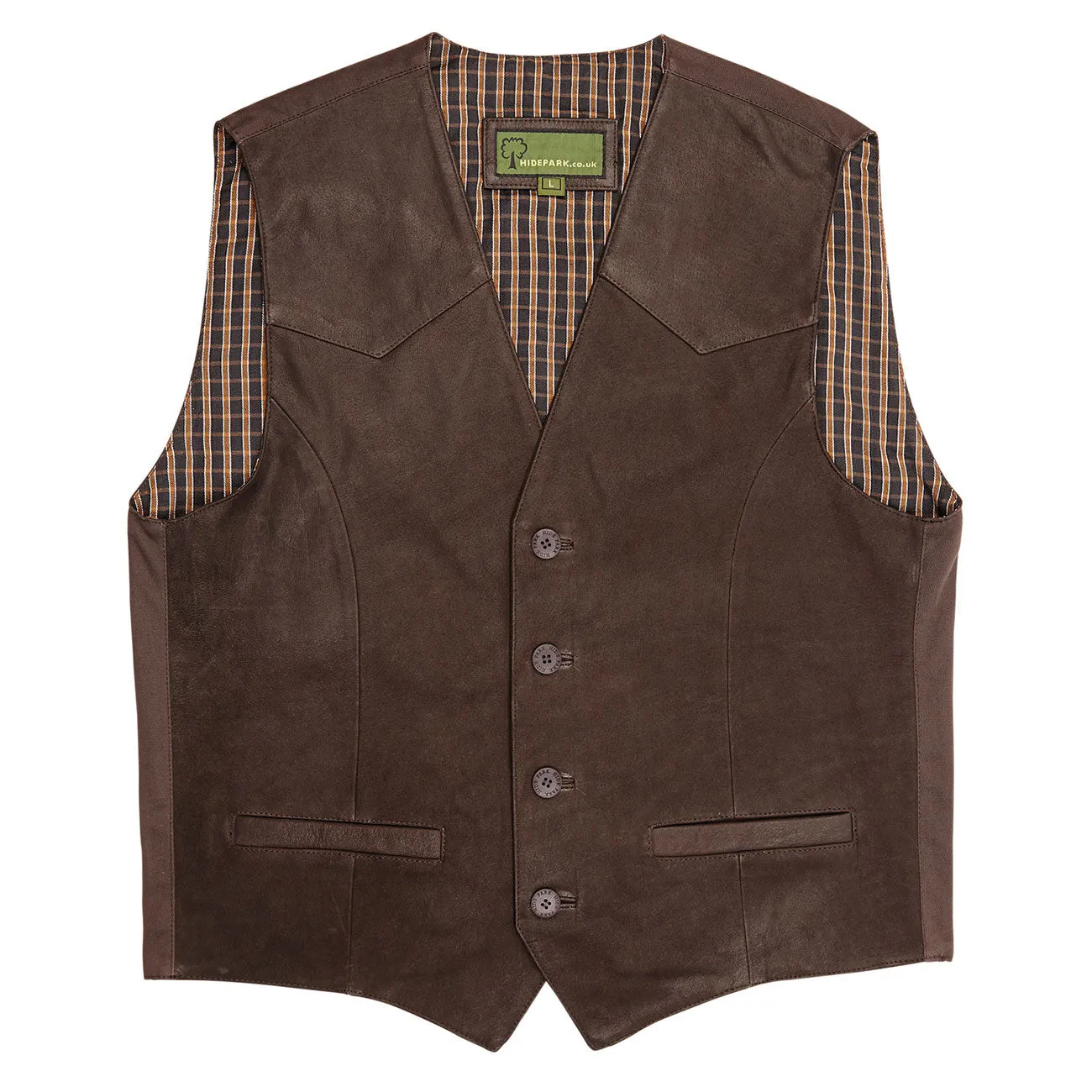 004: Men's Brown Leather Waistcoat