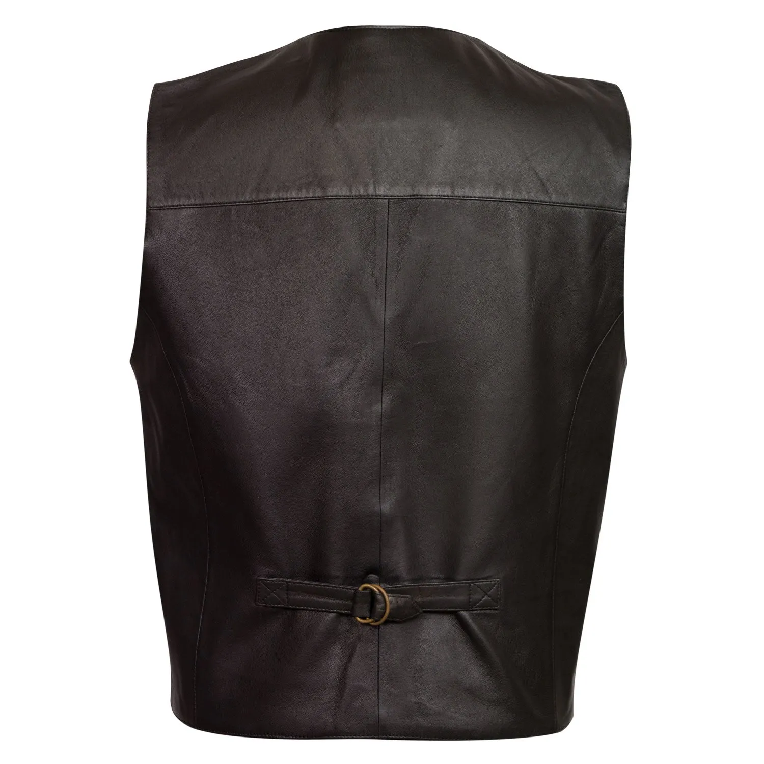 005: Men's Black Leather Waistcoat