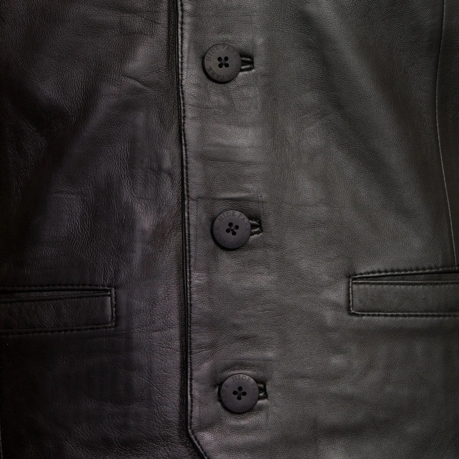 005: Men's Black Leather Waistcoat