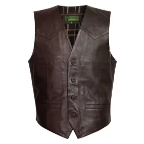 005: Men's Brown Leather Waistcoat