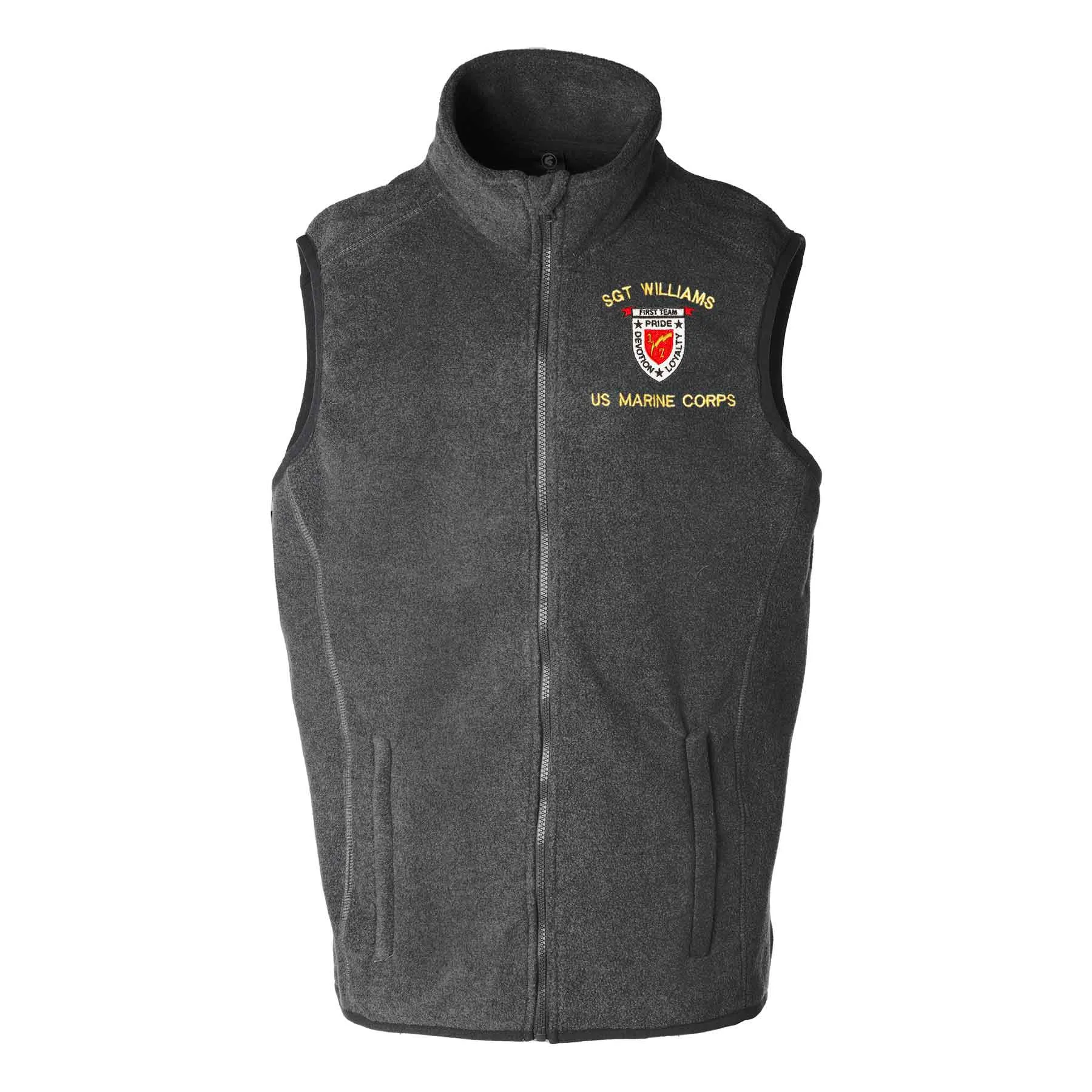 1st Battalion 7th Marines Embroidered Fleece Vest