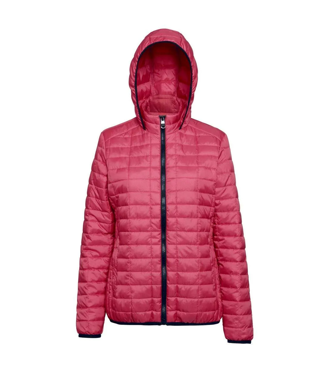 2786 Womens/Ladies Honeycomb Padded Hooded Jacket (Red) - UTRW5019