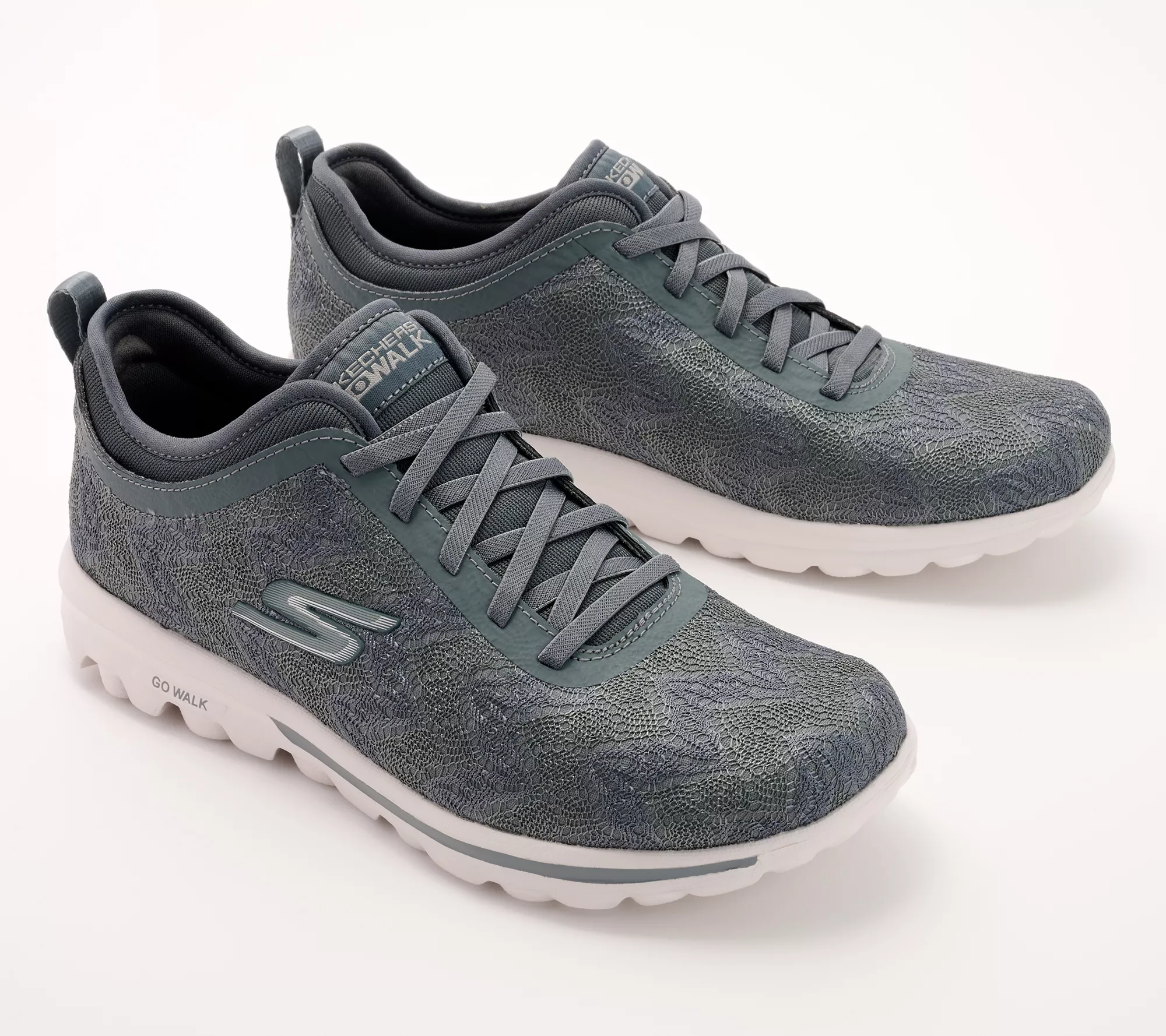 "As Is" Skechers GOWalk Vegan Washable Travel Lace Sneakers-Cyprus