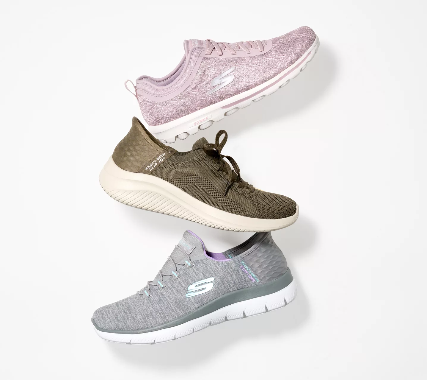 "As Is" Skechers GOWalk Vegan Washable Travel Lace Sneakers-Cyprus