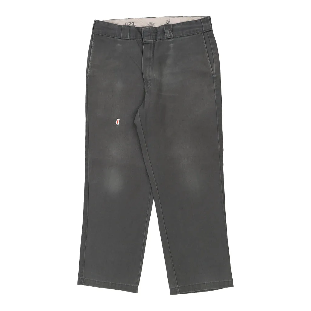 874 Dickies Trousers - 34W 29L Grey Cotton Blend