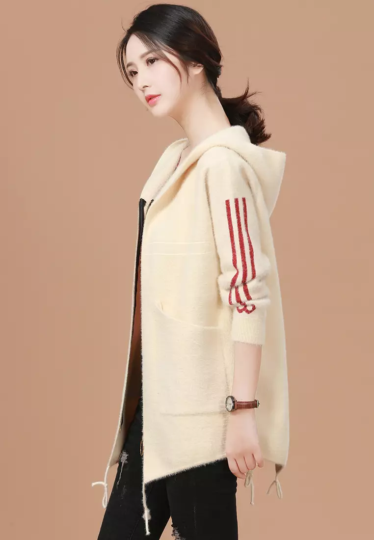 A-IN GIRLS Fashion Warm Hooded Knit Jacket