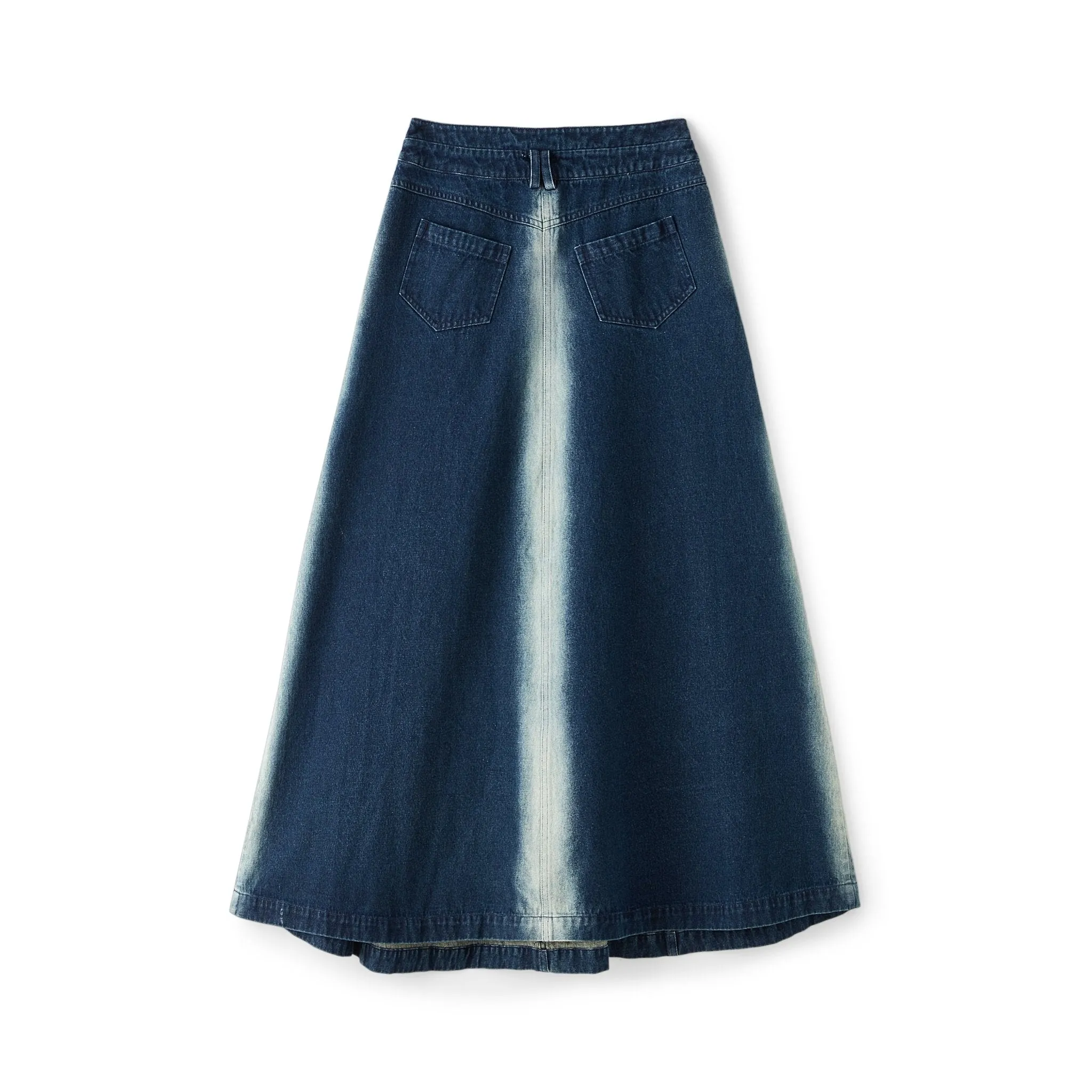 Acid-wash Denim Skirt-