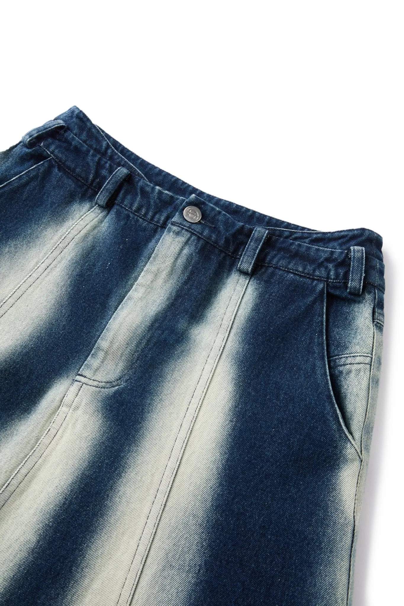 Acid-wash Denim Skirt-