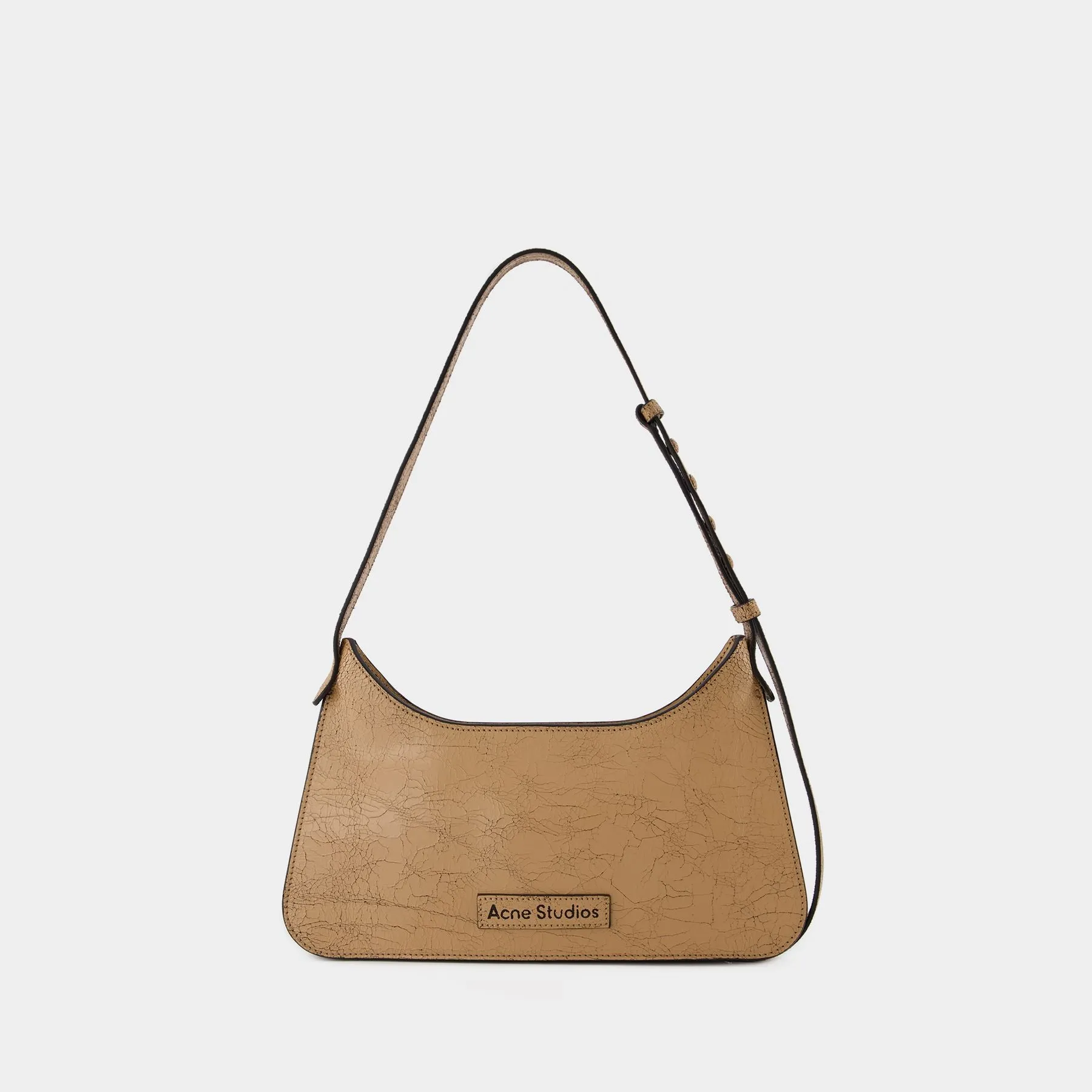 Acne Studios  Hobo Platt Mini Crackle Bag - Acne Studios - Leather - Dark Beige