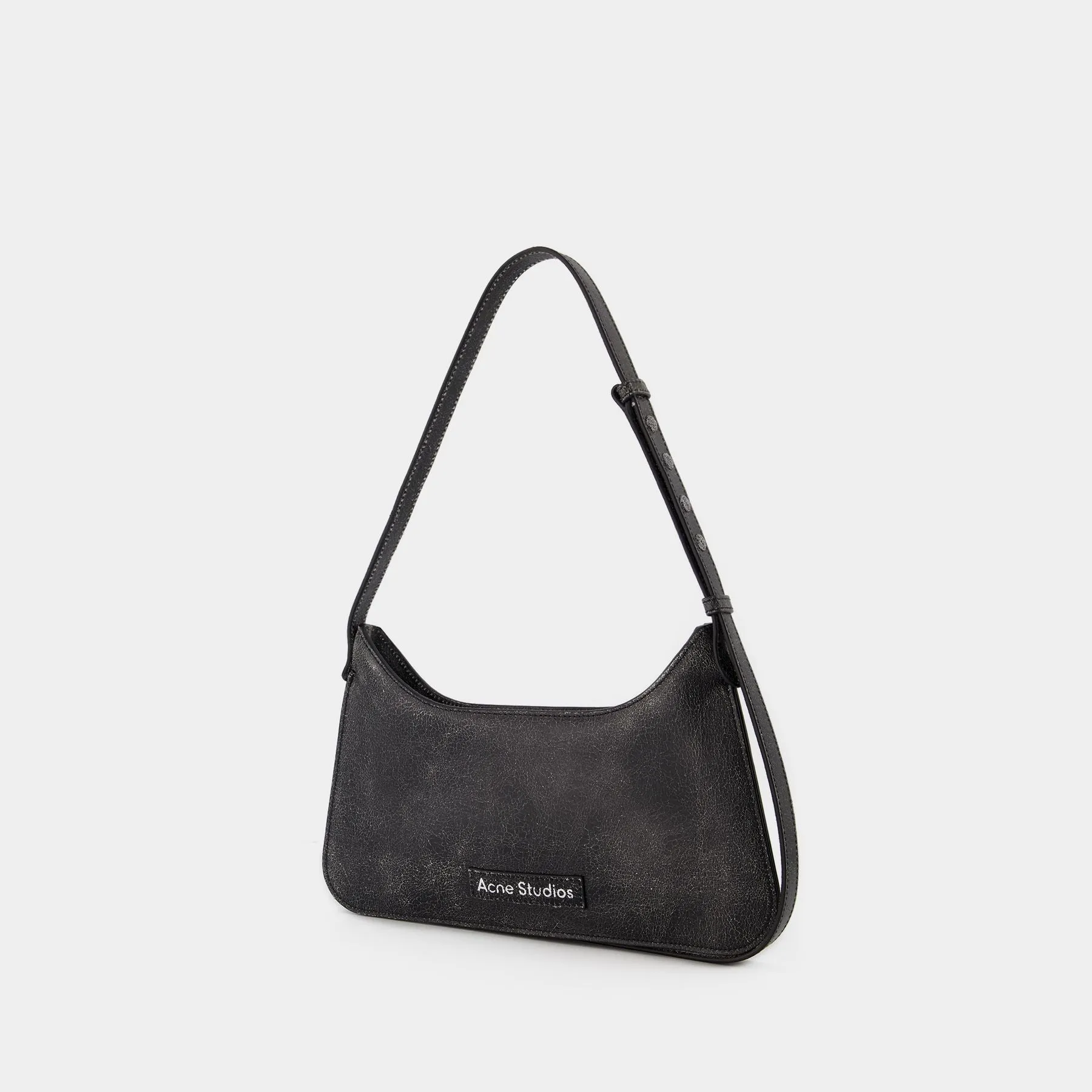 Acne Studios  Platt Mini Crackle Hobo Bag - Acne Studios - Leather - Black