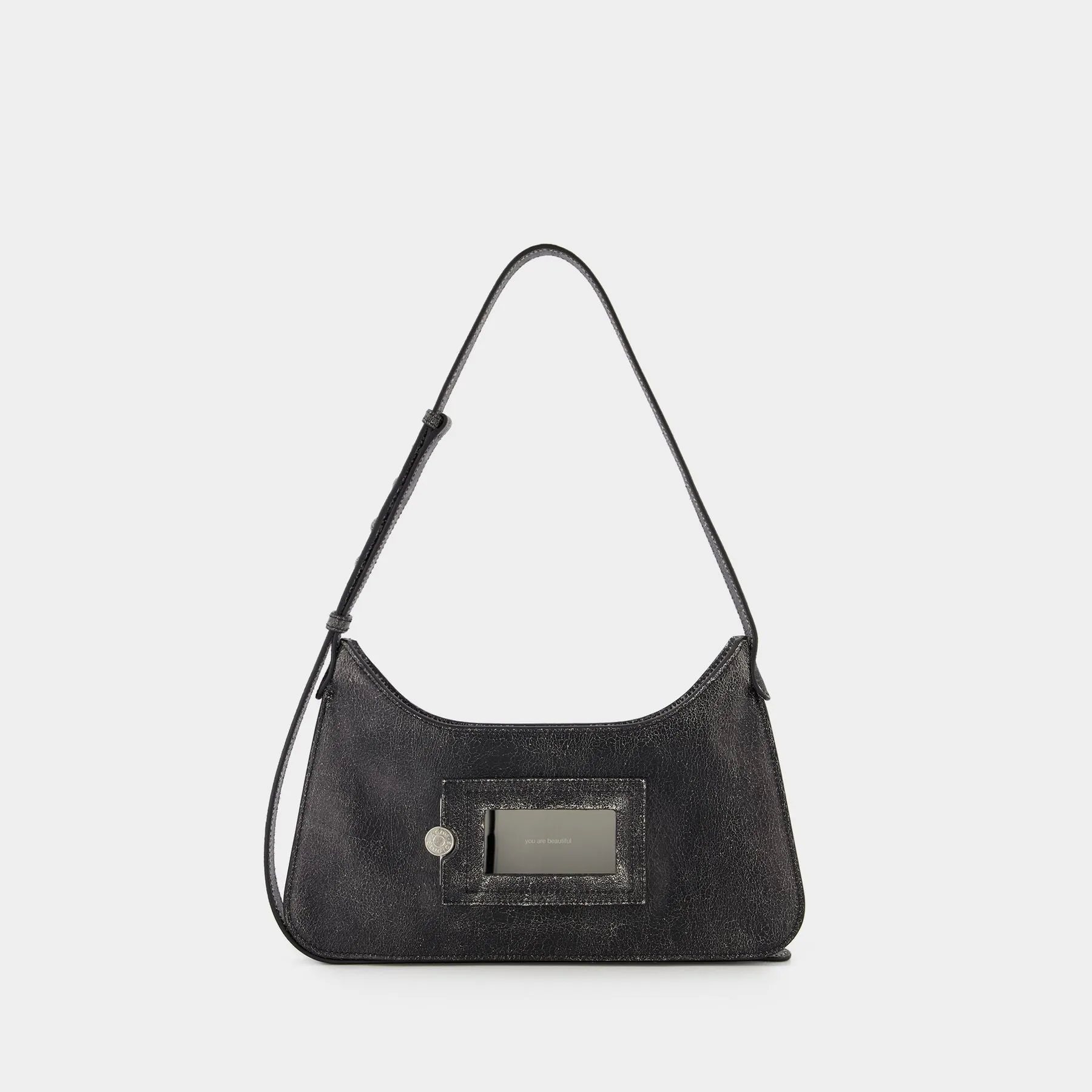 Acne Studios  Platt Mini Crackle Hobo Bag - Acne Studios - Leather - Black