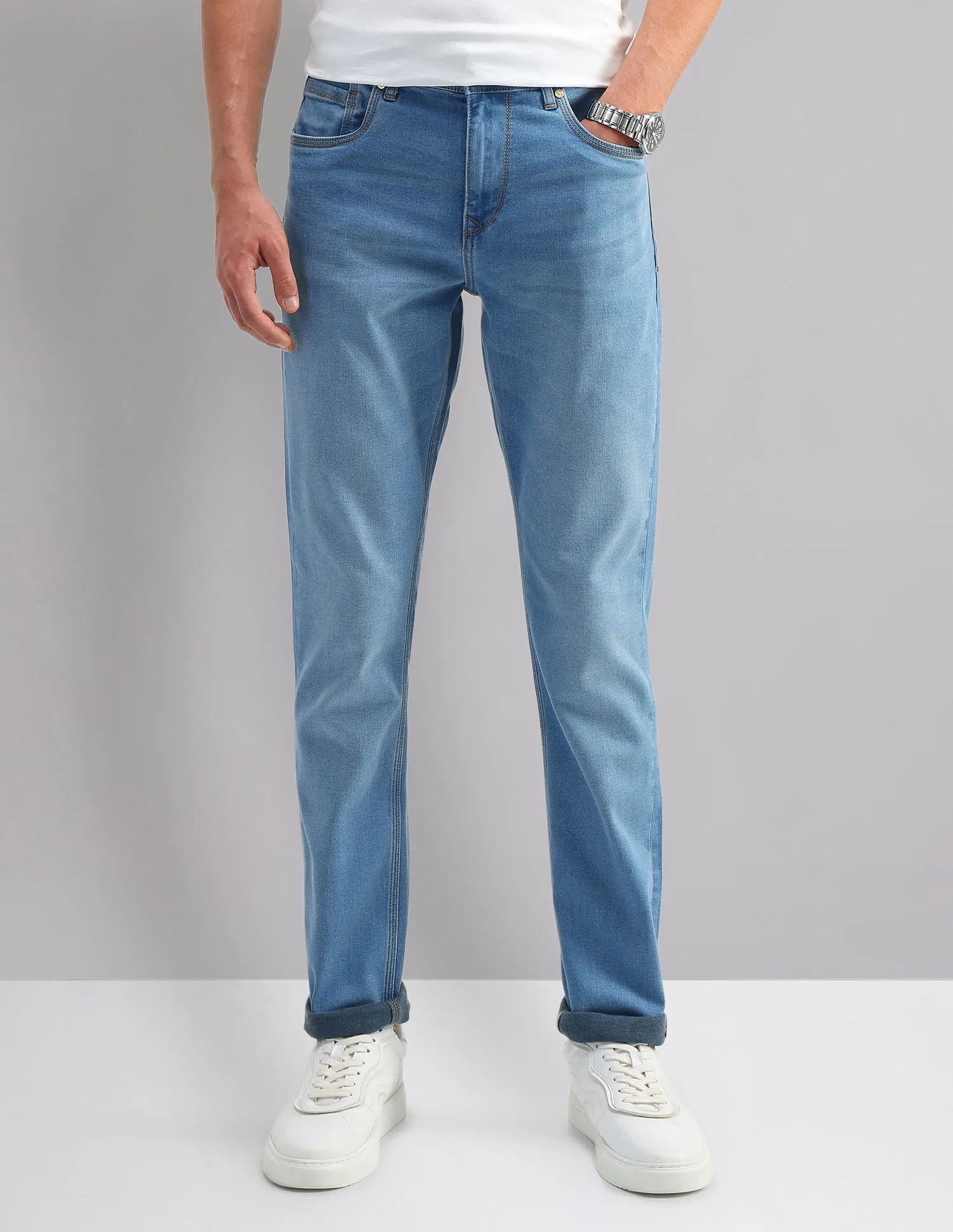 AD by Arvind Mid Rise Slim Fit Jeans