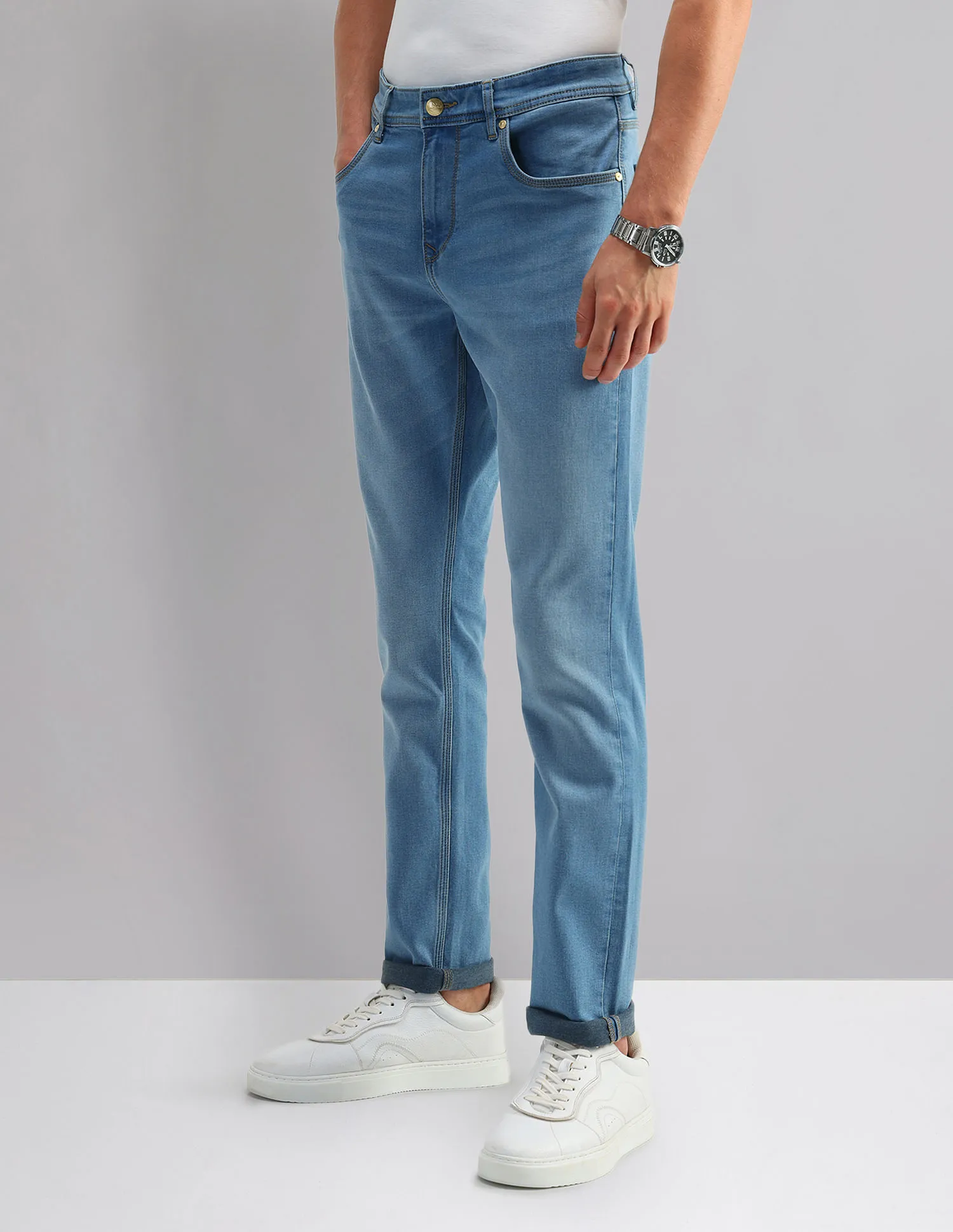 AD by Arvind Mid Rise Slim Fit Jeans