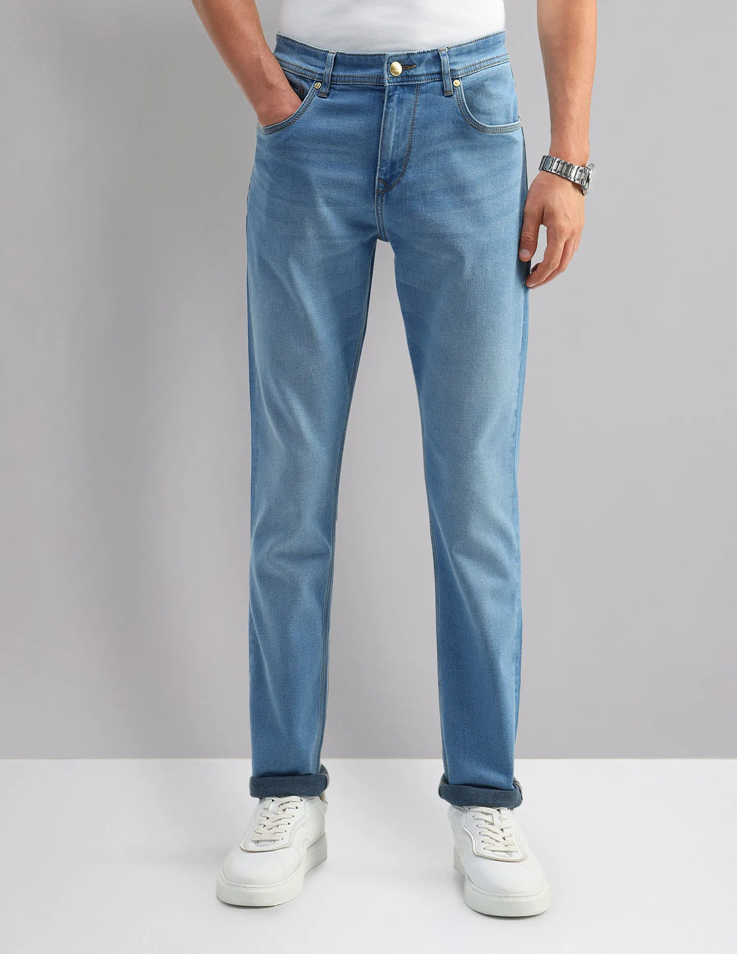 AD by Arvind Mid Rise Slim Fit Jeans