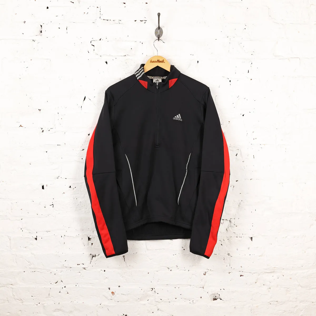 Adidas 1/4 Zip Tracksuit Top Jacket - Black - M