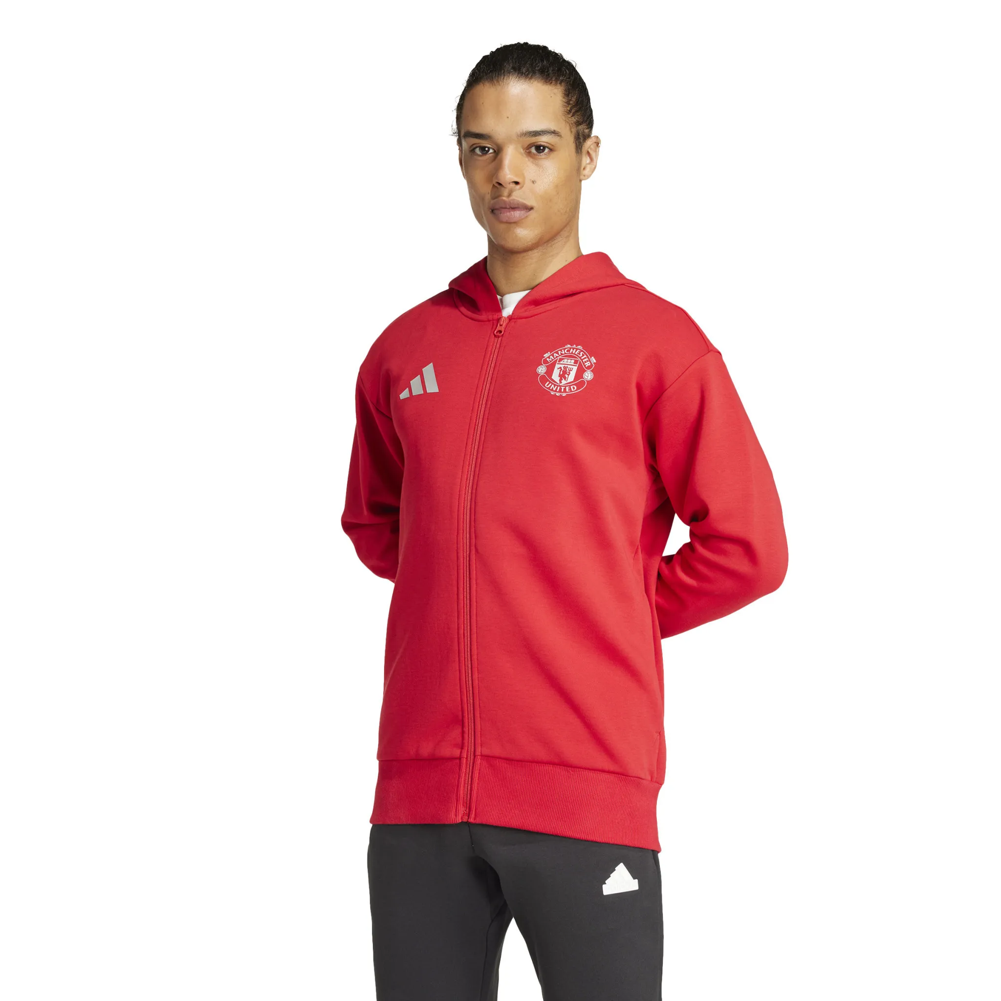 Adidas Manchester United 24/25 Anthem Hooded Jacket (Red)