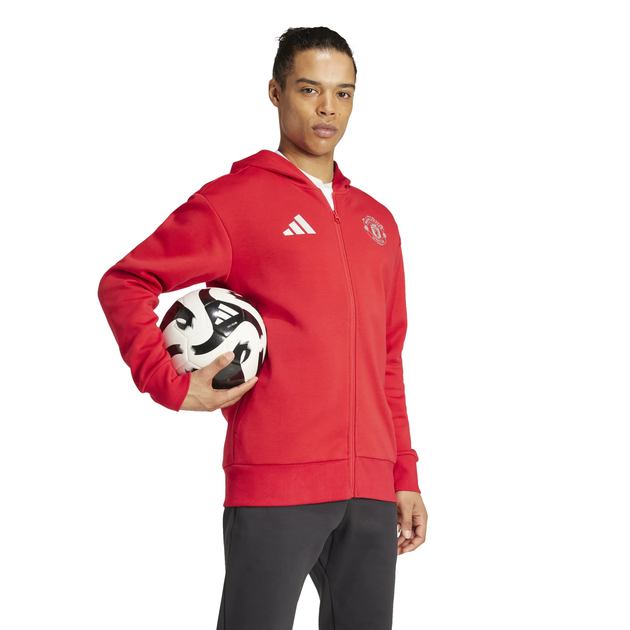 Adidas Manchester United 24/25 Anthem Hooded Jacket (Red)