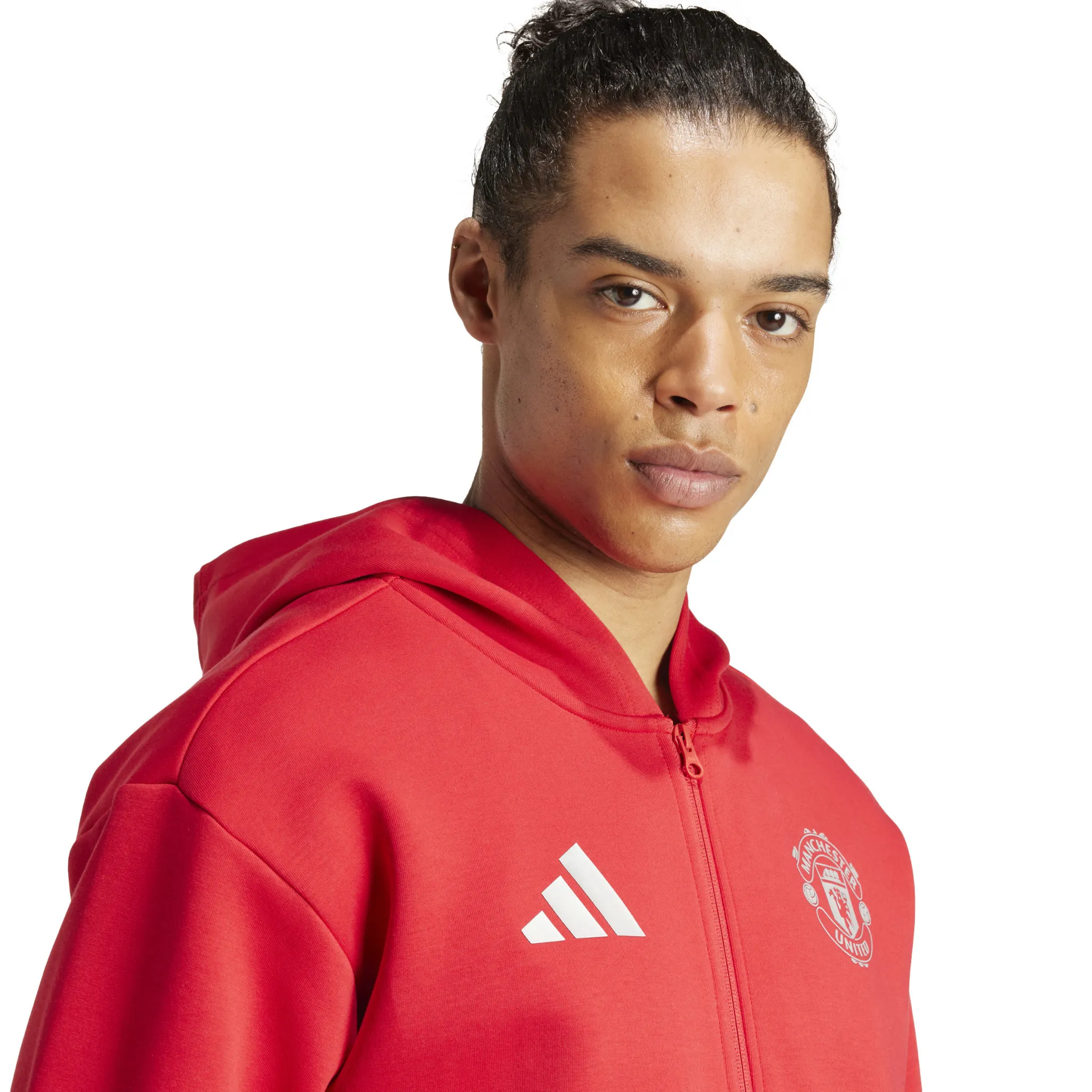 Adidas Manchester United 24/25 Anthem Hooded Jacket (Red)