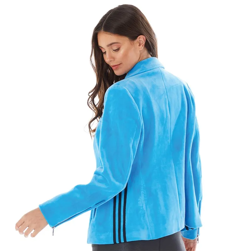 adidas Originals Womens Blue Version Biker Santiago Jacket Blue Bird