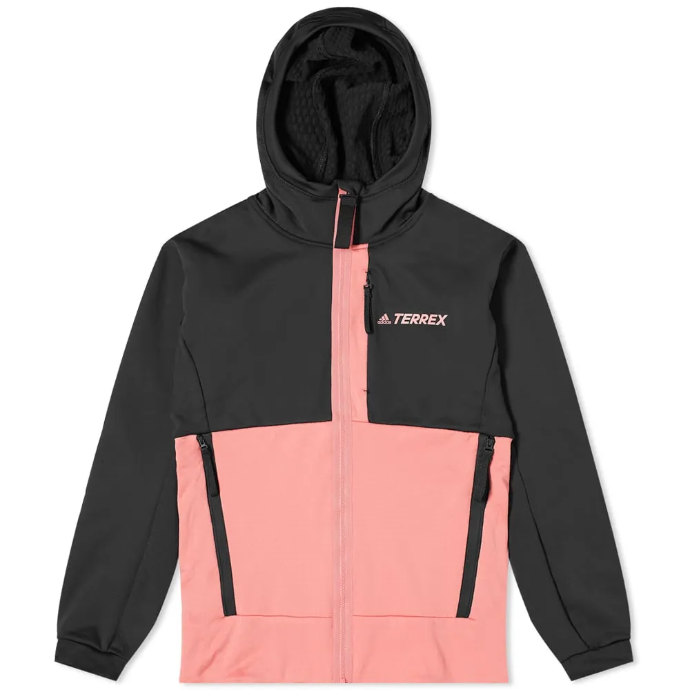 Adidas Terrex Tech Fleece Hooded JacketBlack & Hazy Rose