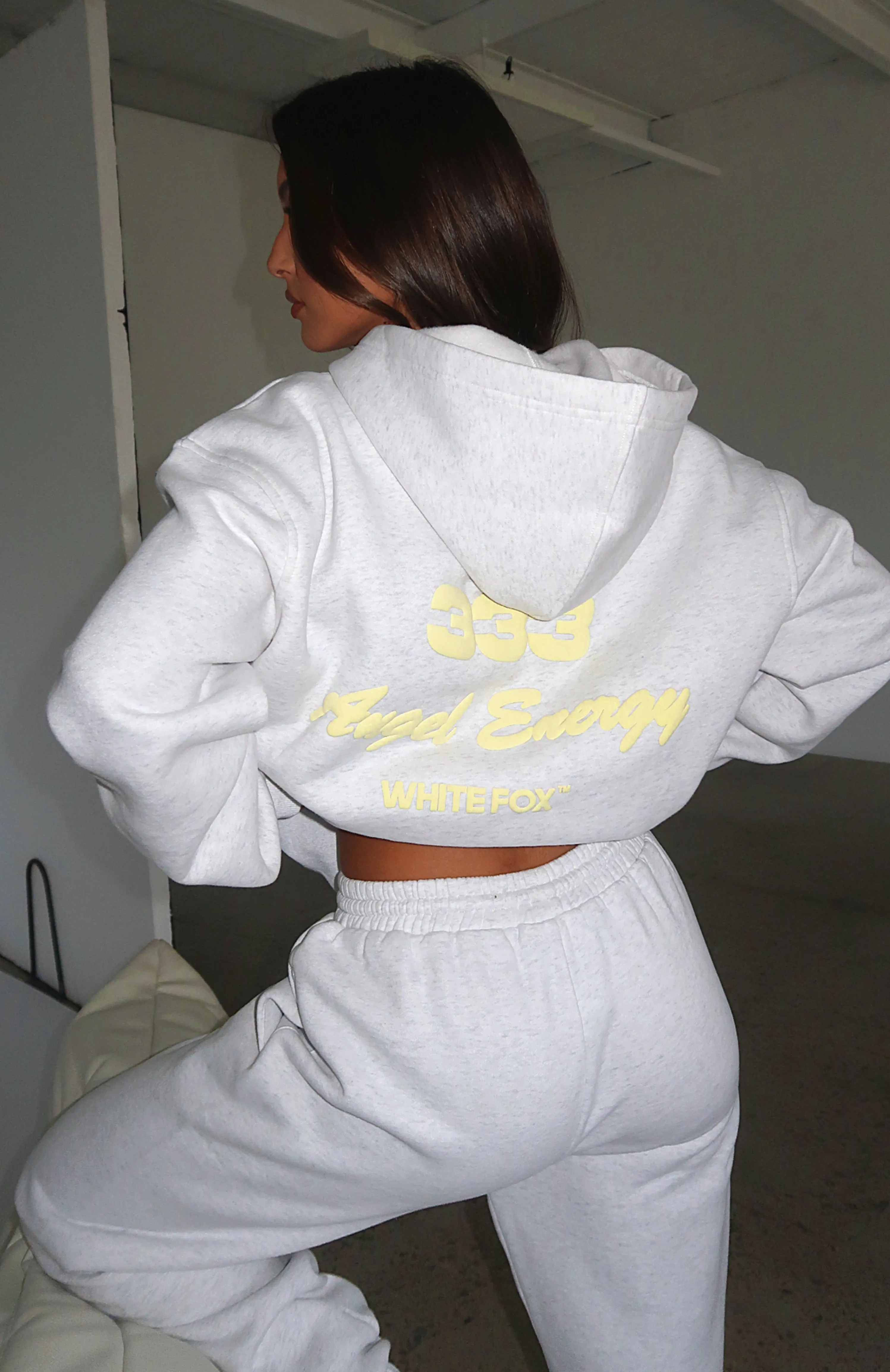 Angel Energy Oversized Hoodie Grey Marle