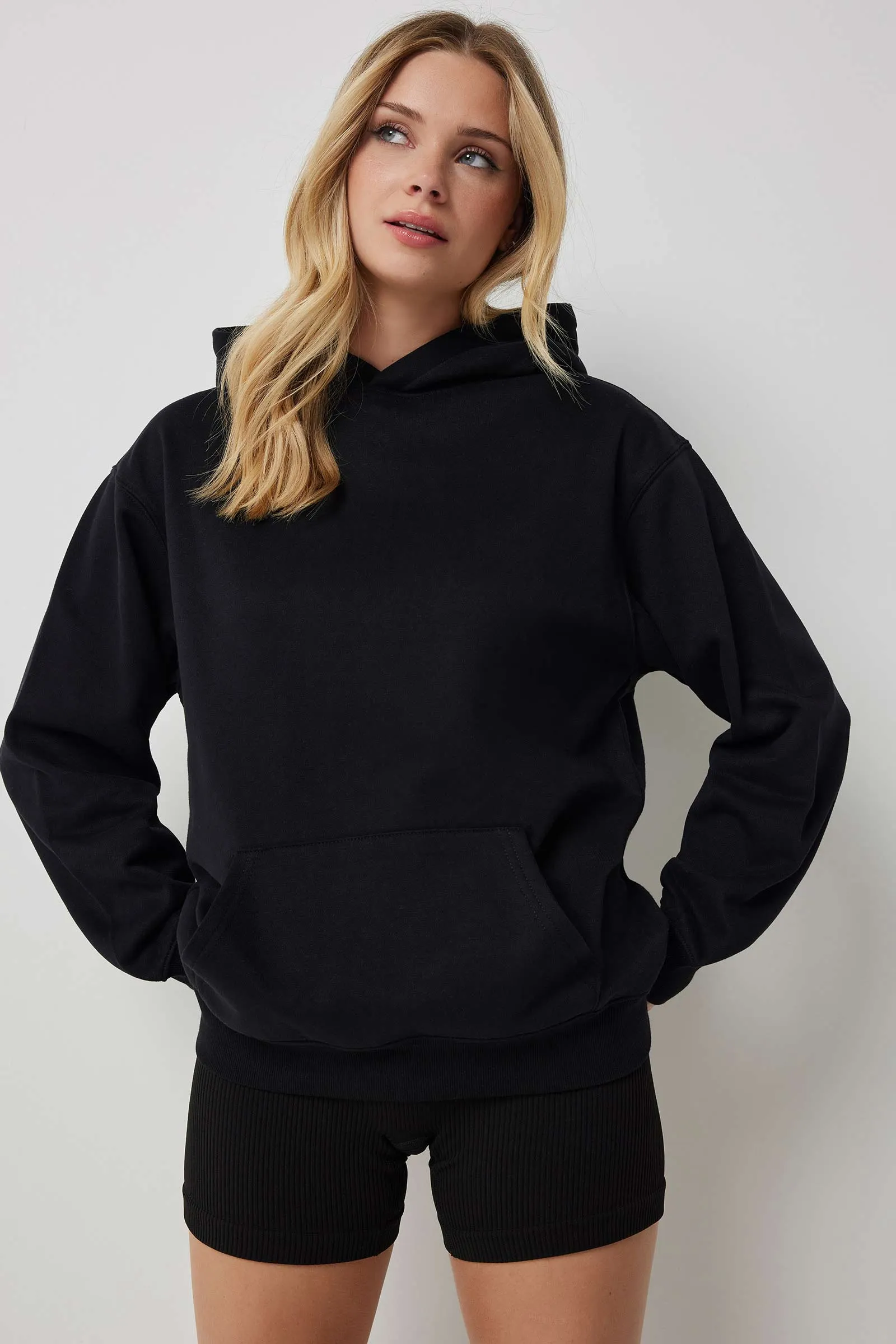 Ardene Ardene Solid Hoodie in | Size | Polyester/Cotton | Fleece-Lined | Eco-Conscious