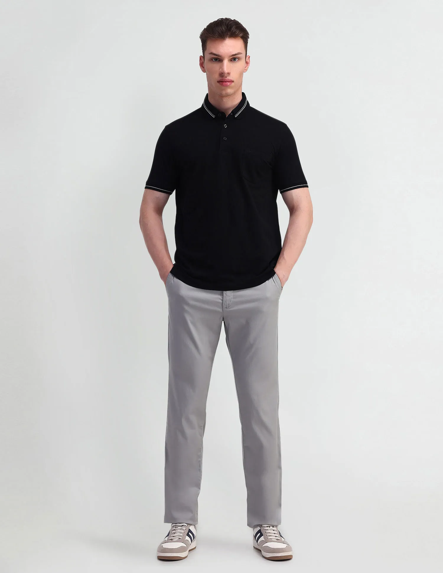 Arrow Solid Cotton Polo Shirt