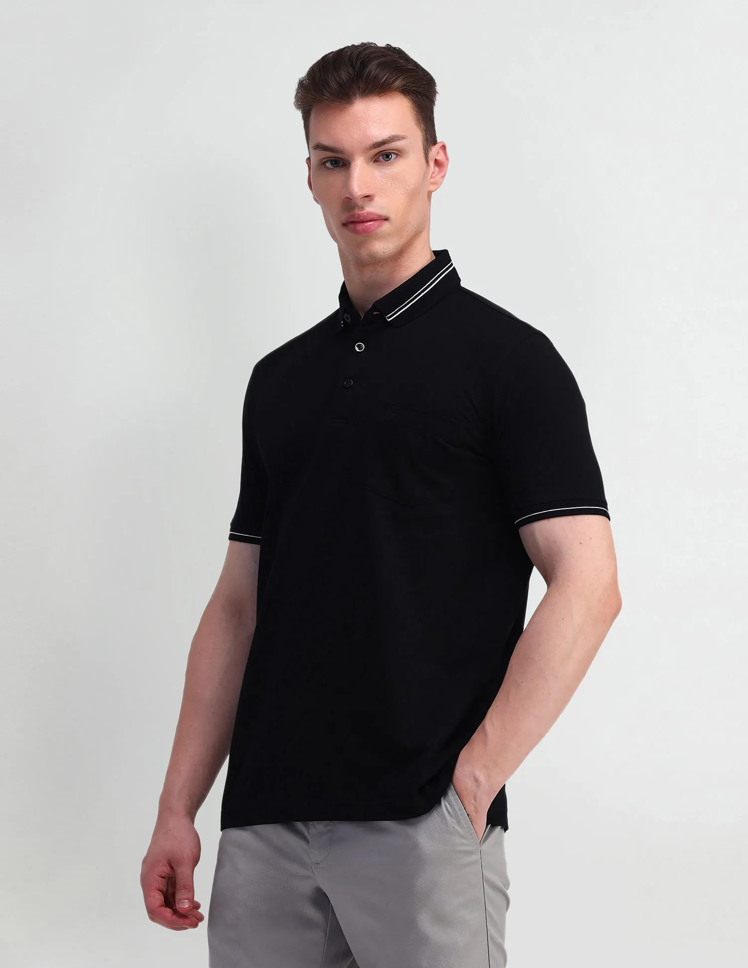 Arrow Solid Cotton Polo Shirt