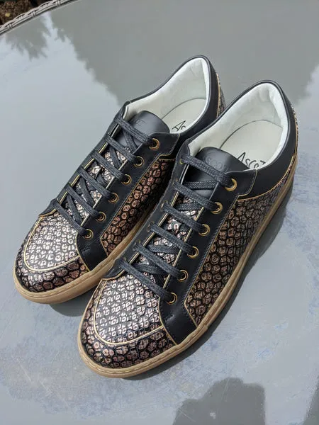 Ascot Sneakers - Gold & Black Python - EU 43/ UK 9/ US 10