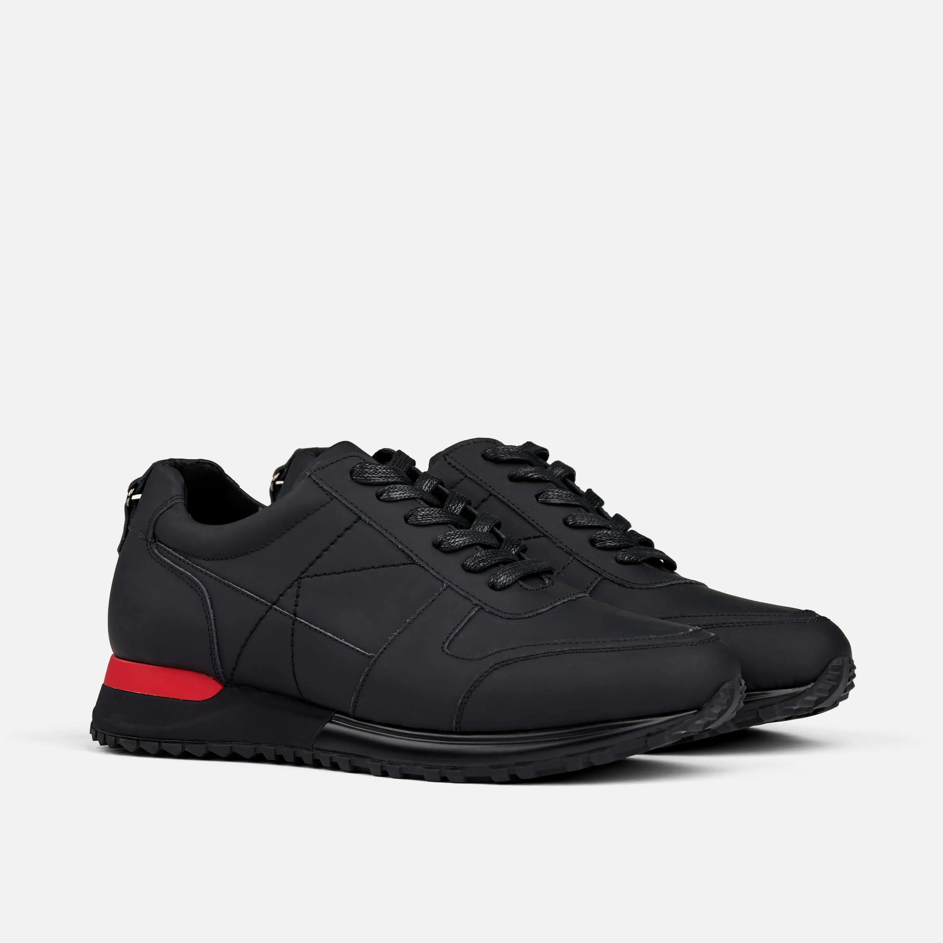 Ash Matte Black Leather Trainers