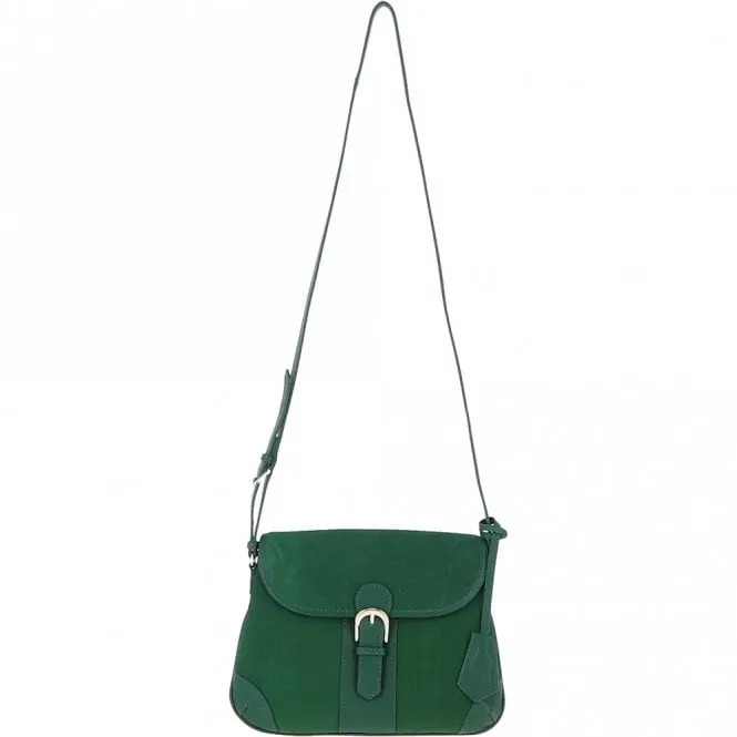 Ashwood Suede & Leather Medium Shoulder Bag Green: S-12