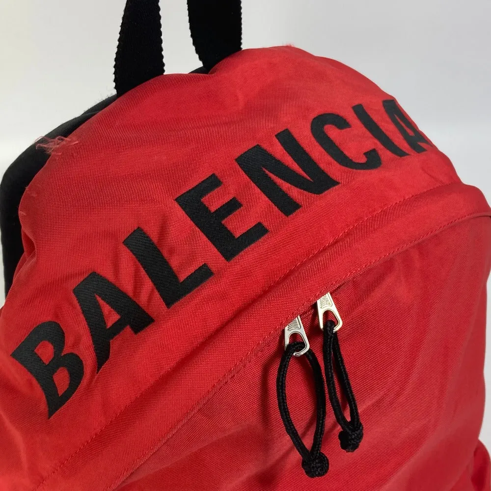 BALENCIAGA Backpack 507460 Nylon Red Bicolor Bag Wheel logo mens