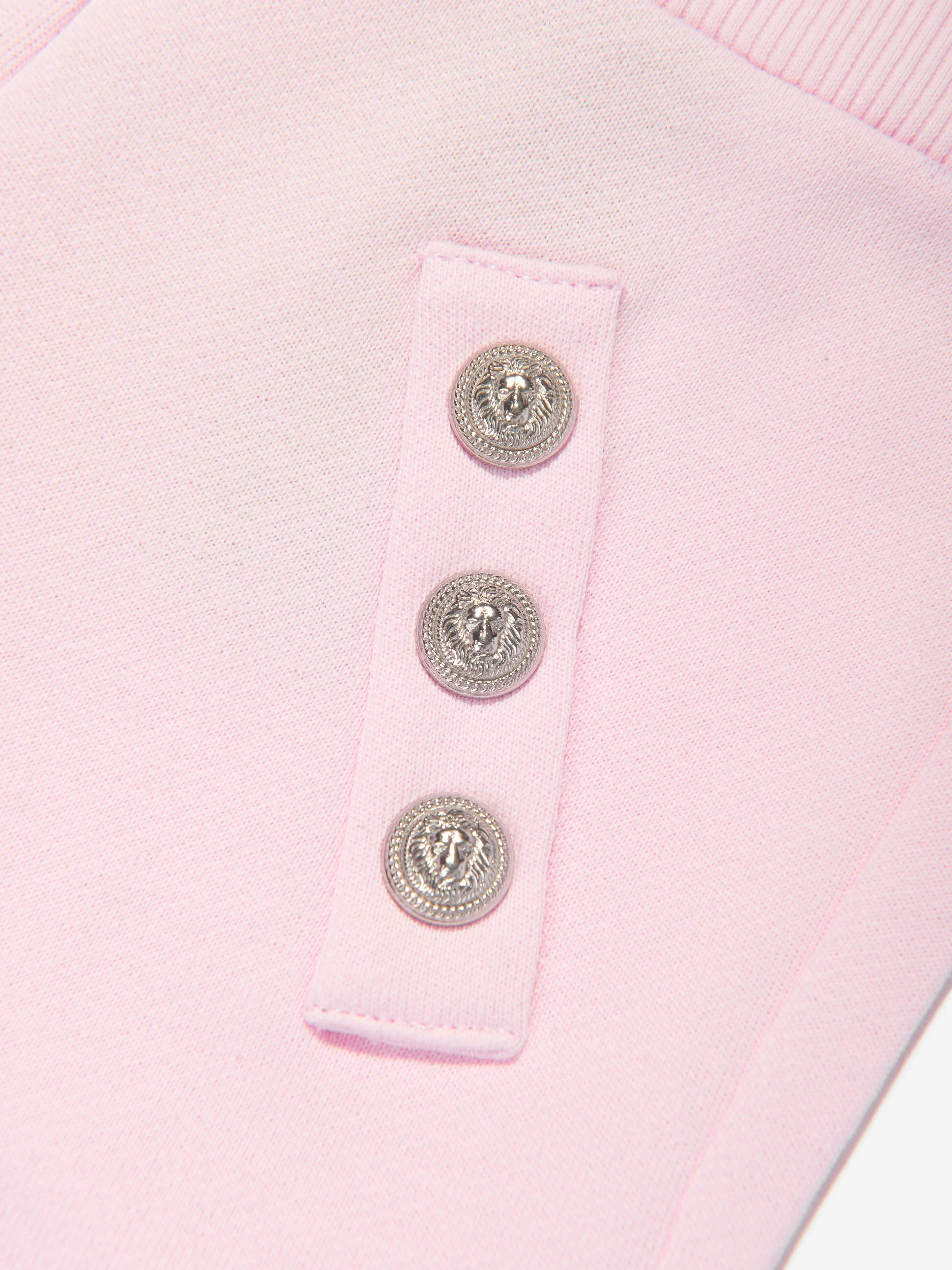 Balmain Baby Girls Button Joggers in Pink