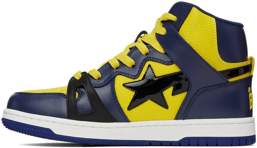 BAPE Yellow & Navy Sta 93 Hi Sneakers