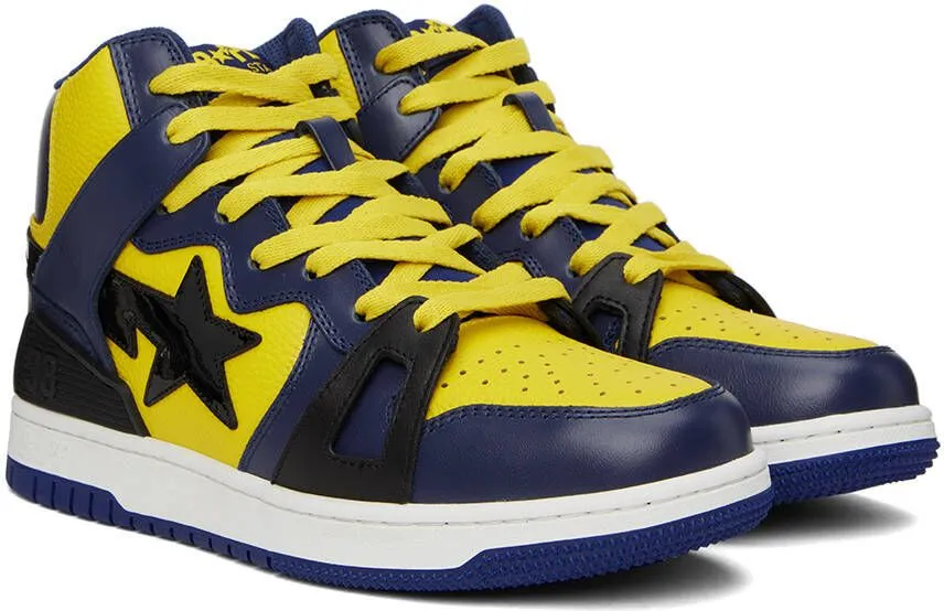 BAPE Yellow & Navy Sta 93 Hi Sneakers