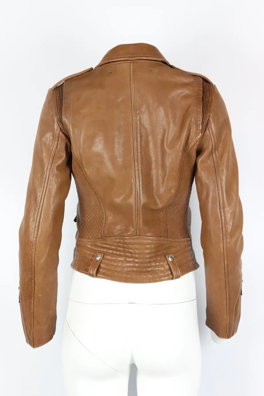 BARBARA BUI LEATHER BIKER JACKET IT 40 UK 8