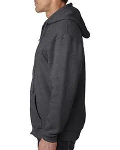 Bayside Adult Hooded Full-Zip Fleece BA900 Charcoal Heather