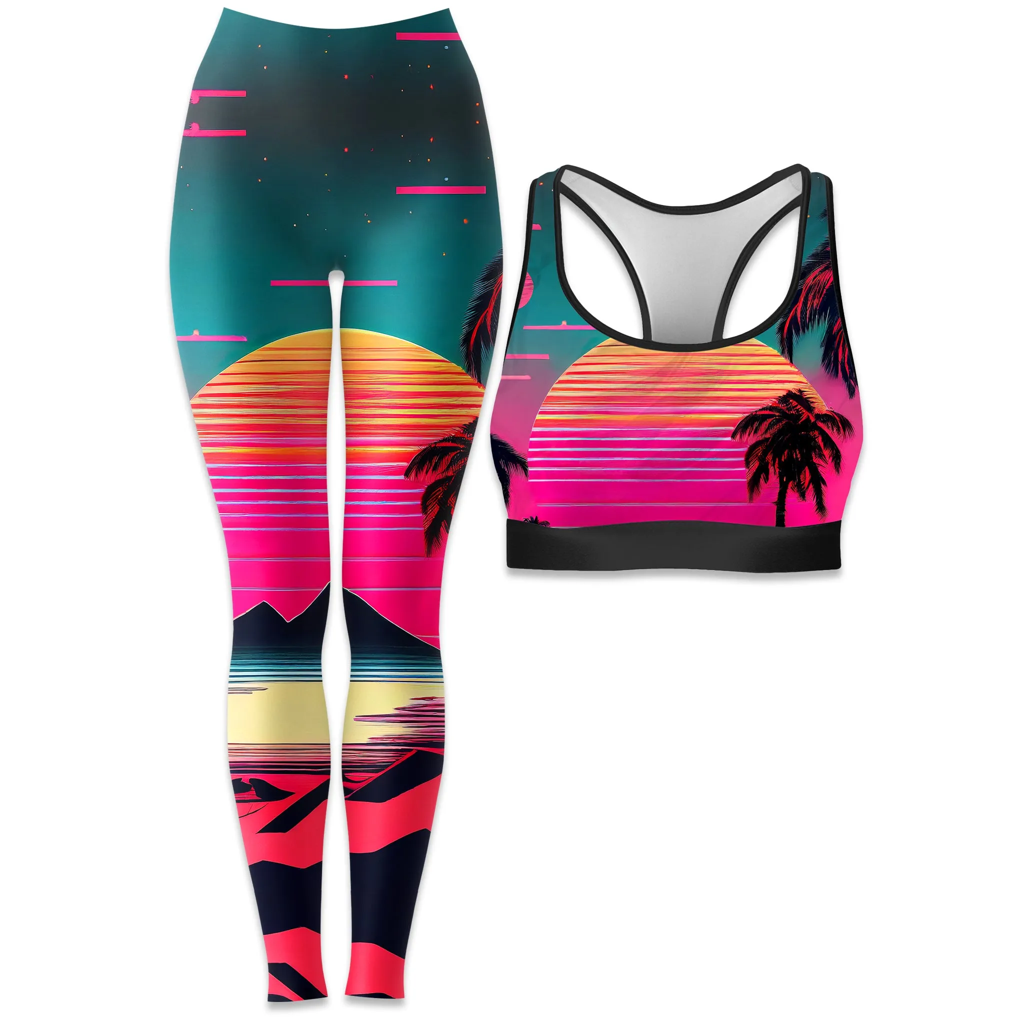 Beach Sunset Rave Bra and Leggings Combo