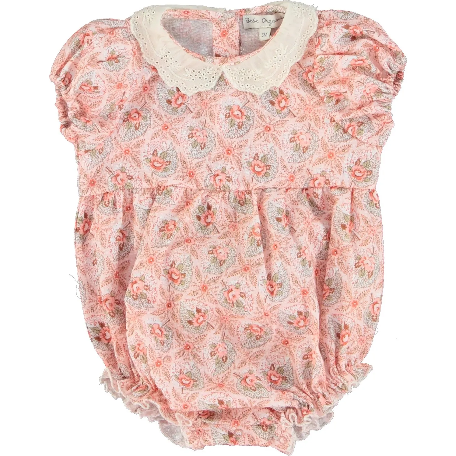 Bebe Organic Aline Romper, Vinatge Rose