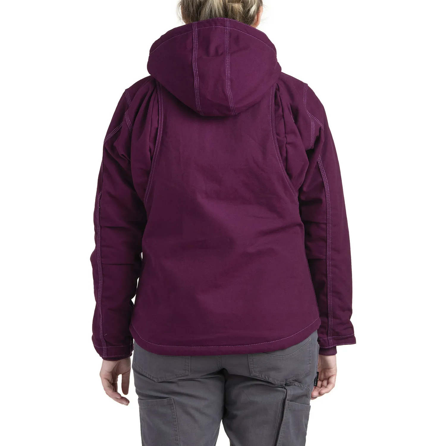 Berne WHJ64 Ladies Softstone Modern Full-Zip Hooded Jacket - Plum