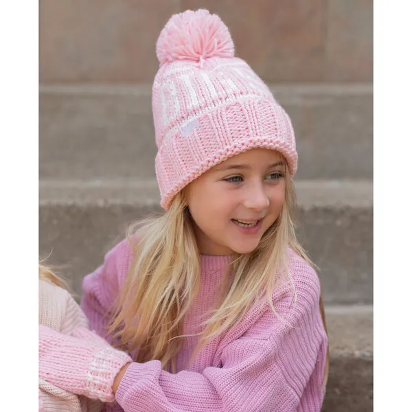 Bits & Bows Big Sis Bobble Hat, Pink