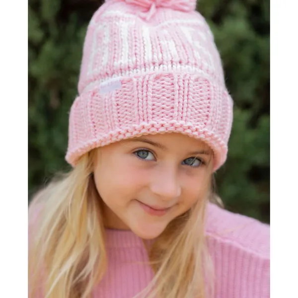 Bits & Bows Big Sis Bobble Hat, Pink