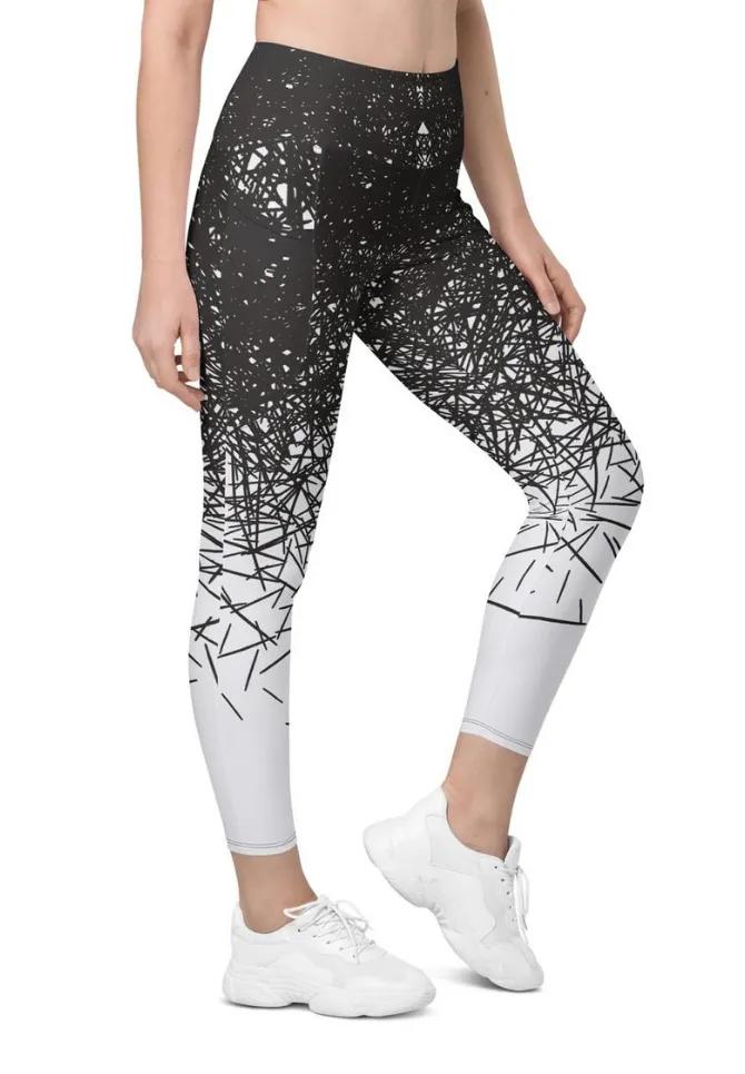 Black & White Ombre Leggings With Pockets