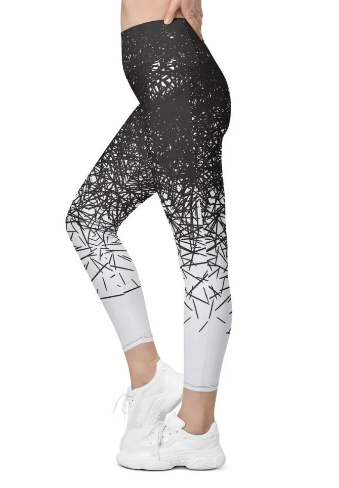 Black & White Ombre Leggings With Pockets