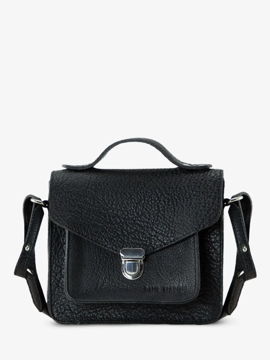 Black Leather Handbag for Women - Mademoiselle George XS Black | PAUL MARIUS