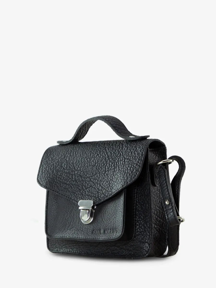 Black Leather Handbag for Women - Mademoiselle George XS Black | PAUL MARIUS