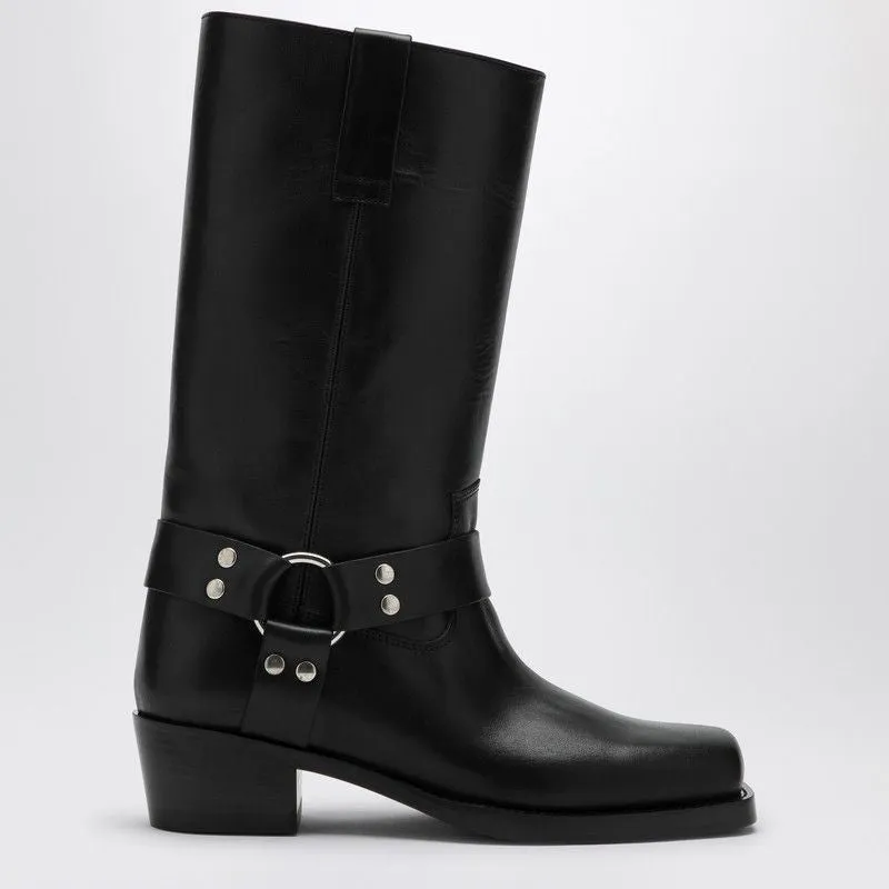 BLACK LEATHER ROXY BOOT