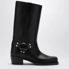 BLACK LEATHER ROXY BOOT