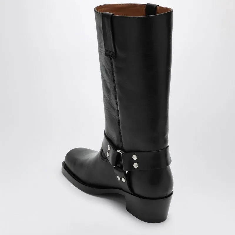 BLACK LEATHER ROXY BOOT