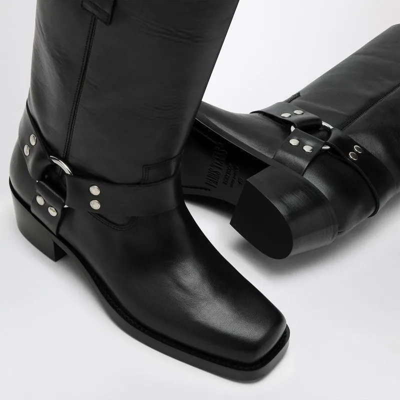 BLACK LEATHER ROXY BOOT